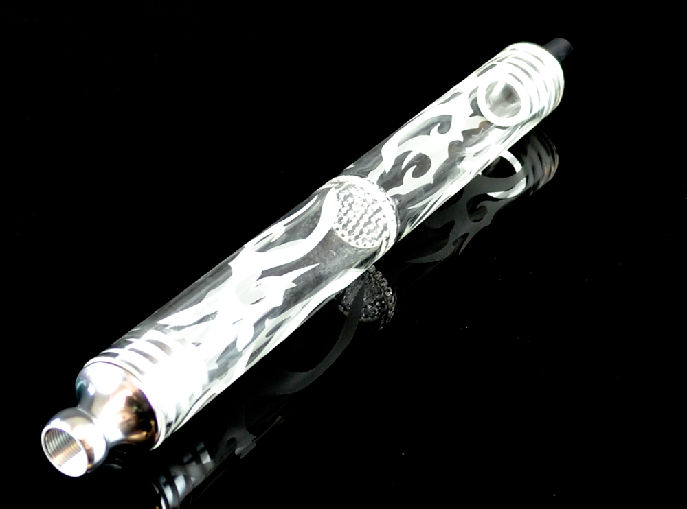 Amy Glasrauchsäule mit Silbernen Adaptern