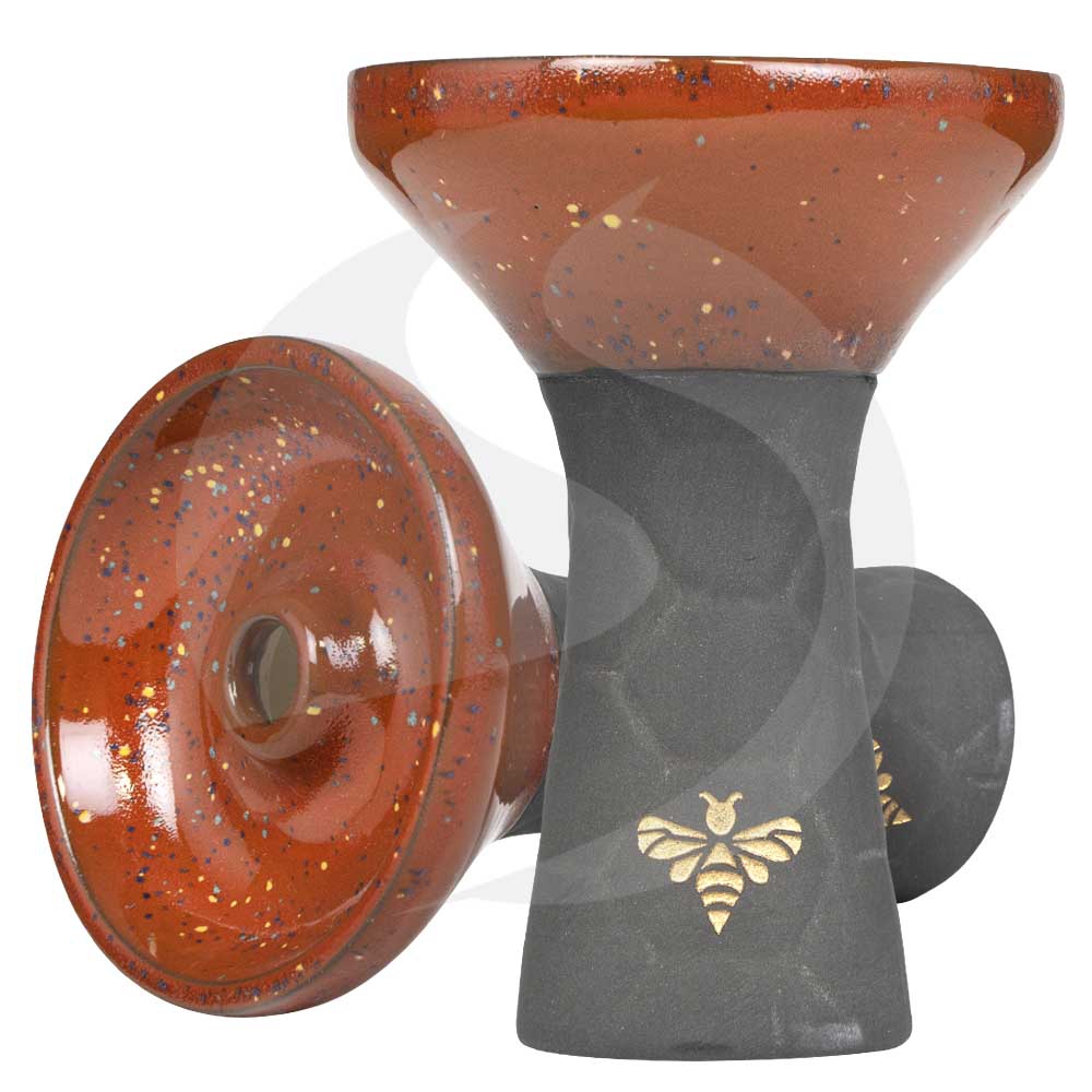 Bee Hookah Phunnel Black - Half Glazed Orange Blue