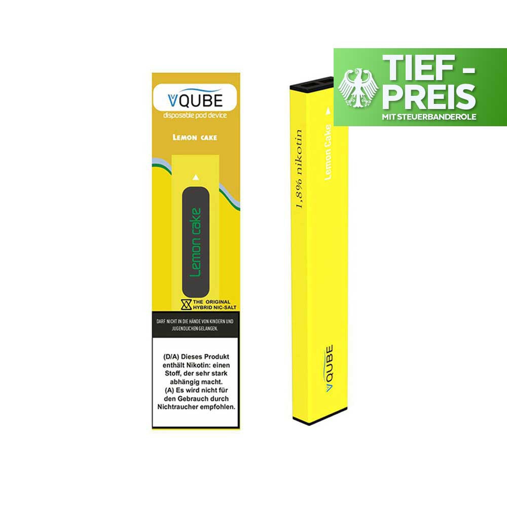 VQUBE 350 Einweg E-Zigaretten 18mg - Lemon Cake