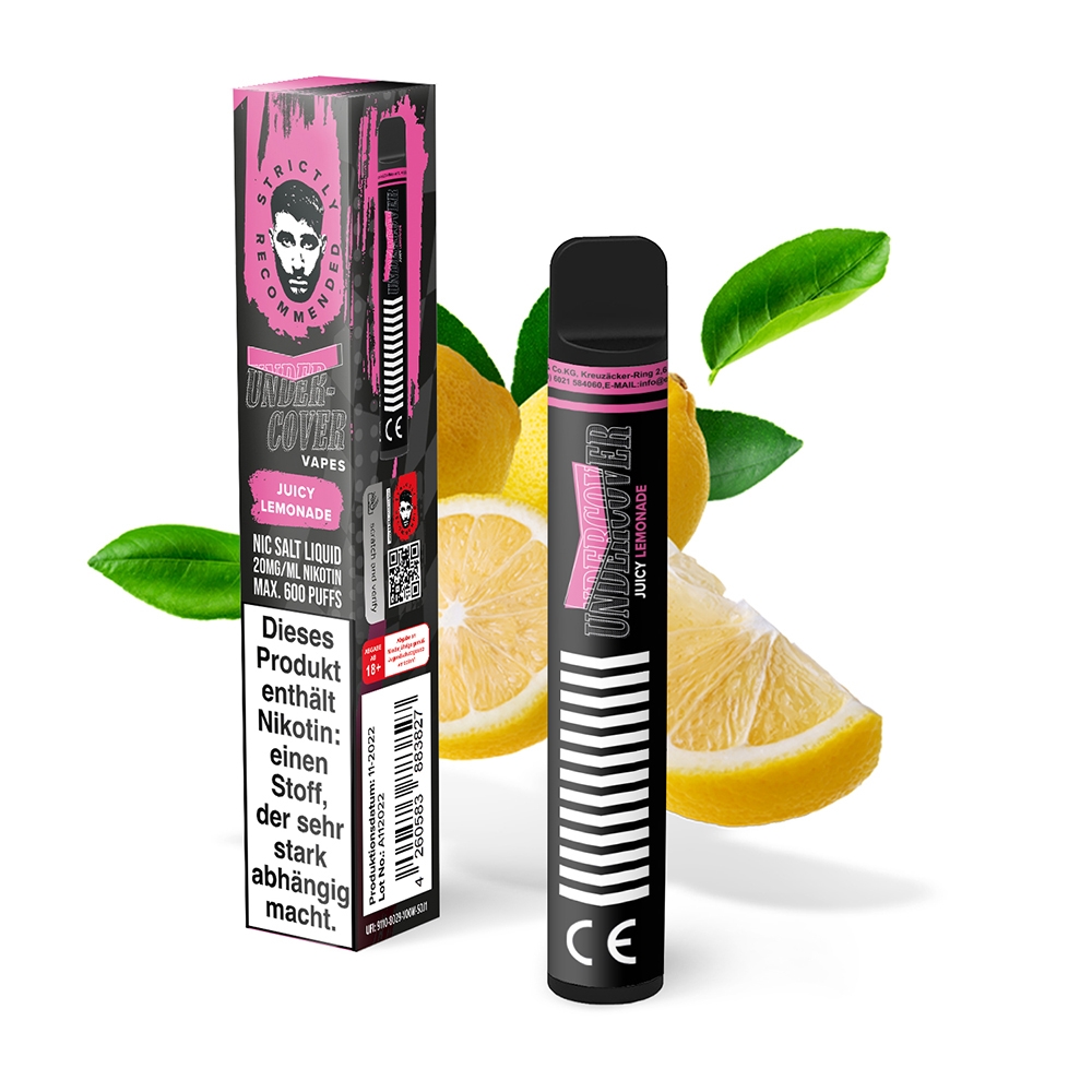 Undercover Vapes 600 by Samra 20mg - Juicy Lemonade