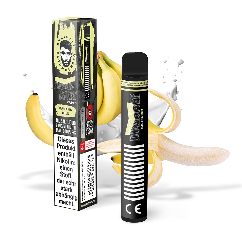 Undercover Vapes 600 by Samra 20mg - Banana Milk