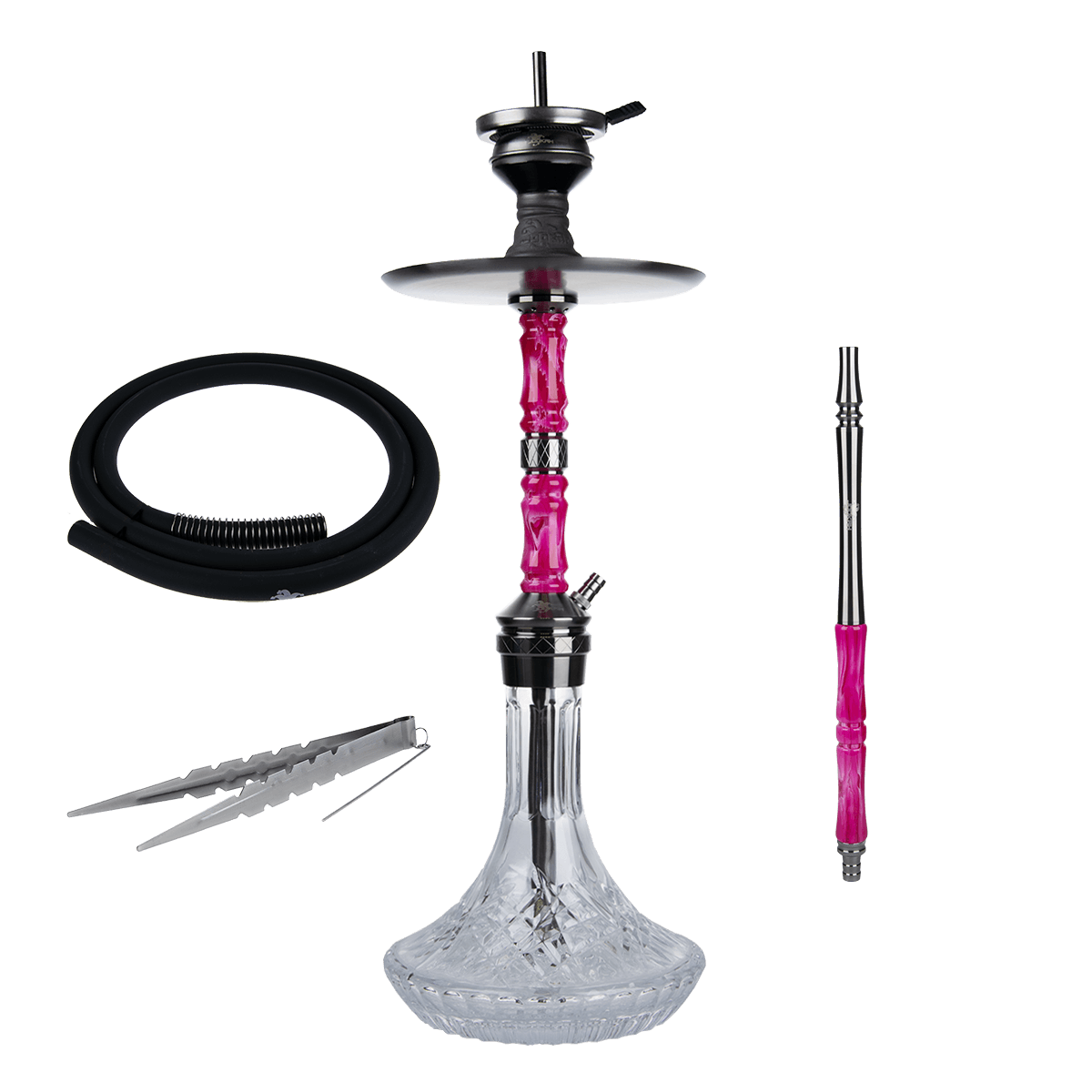 Jookah Shisha Royal Flush - Black Steel/Pink