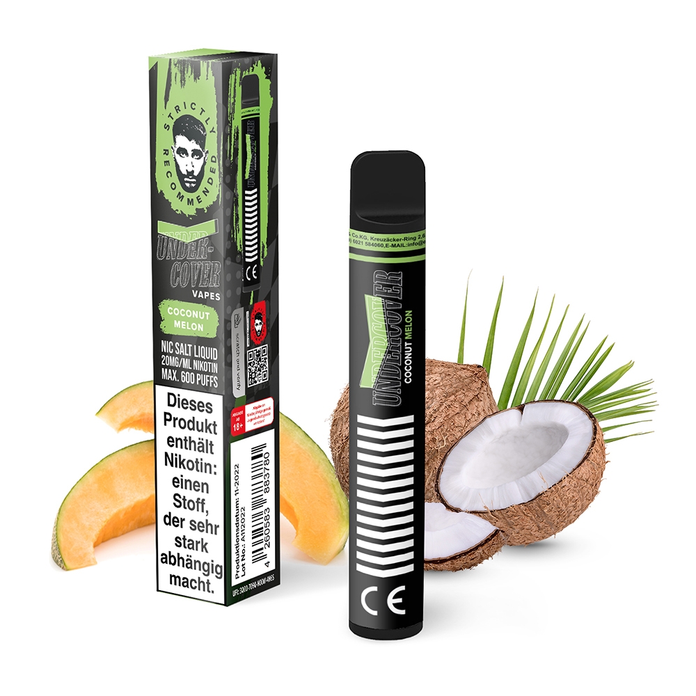 Undercover Vapes 600 by Samra 20mg - Coconut Melon