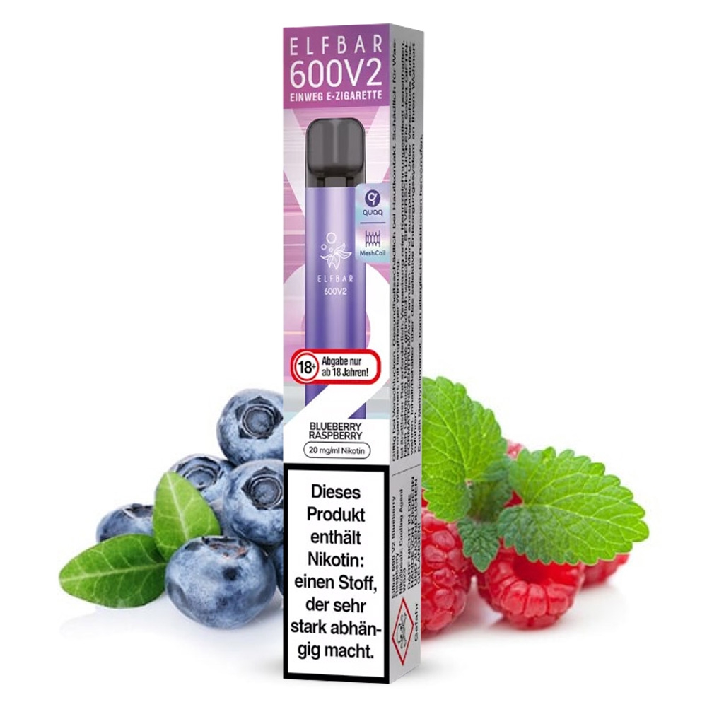 Elfbar 600V2 Einweg E-shisha 20mg - Blueberry Raspberry