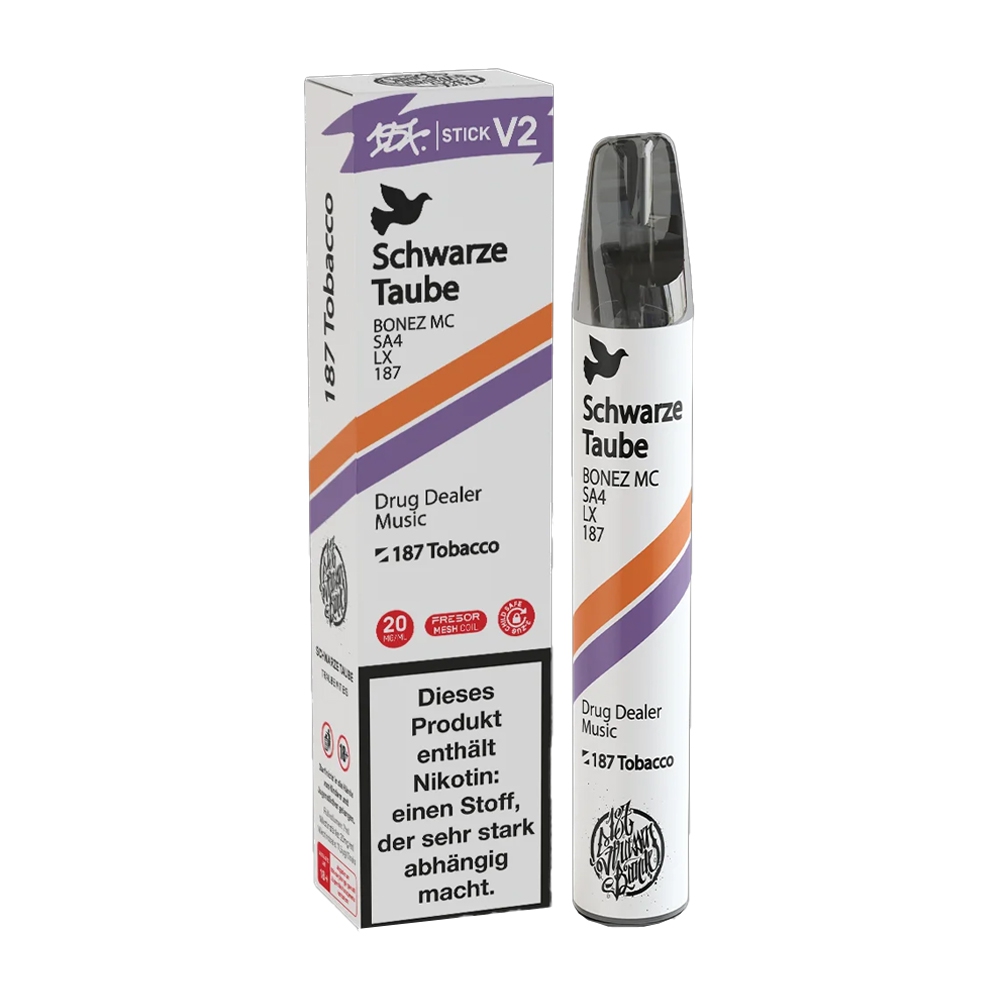 187 Stick V2 Vape - Schwarze Taube 20mg