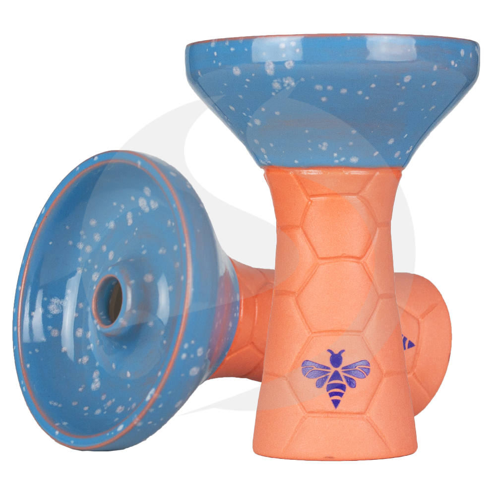 Bee Hookah Phunnel Pink - Half Glazed Light Blue White