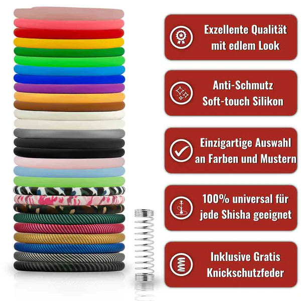 Silikonschlauch inkl. Knickschutzfeder - Carbon Gold