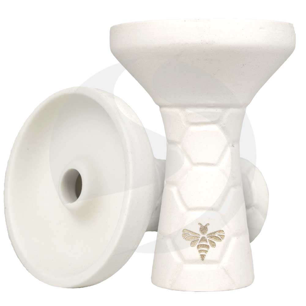 Bee Hookah Phunnel Unglazed - White