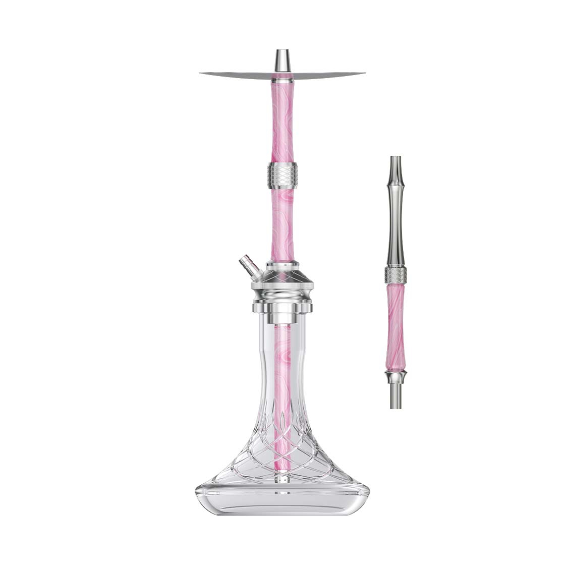 NZ Shisha Butterfly - Silver/Pink/White